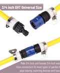 Garden Hose Quick Connectors Set With Four Male And Four Female Fittings And Four Faucet Adapters, 3/4 Inch connectors on hose