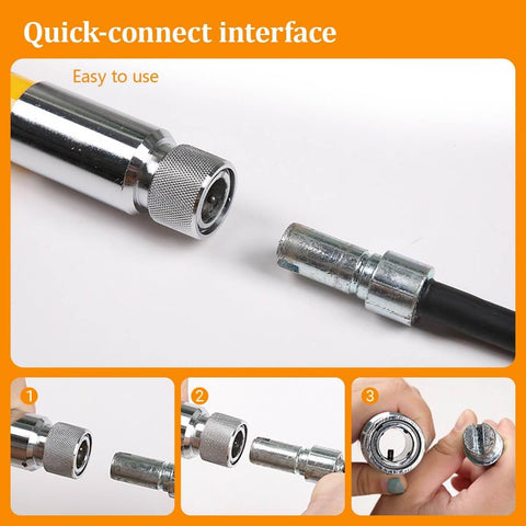 Close-up of quick-connect interface for Insulated High Voltage Rescue Hook With Non Conductive Handle 2m Hot Stick Rescue Tool
