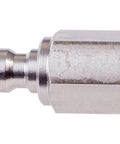 Quick-Disconnect Fitting For PCP Air Rig Systems, 1/8 BSPP Female Threads, Steel Build, 5000 PSI Rated, Delrin Seal Included, High-Pressure Air Line Connector, Silver, side view