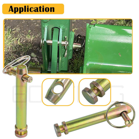 Two Pack Cat 1 Quick Hitch Adapter Bushing Kit For Category I 3-Point Tractors Include 5-1/2 Inch Top-Link Pin and Heavy-Duty Lynch Pin with Ring Replaces S14114400 and S14114200 in use