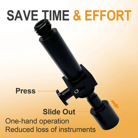 Aluminum Quick Release Adapter For RTK GNSS Systems And Prism Poles, Universal Five Eighths By Eleven Threaded Design shown in black