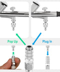 Fast Swap Quick Release Airbrush Coupler Kit With One Eighth Inch BSP Male And Female Adapters demonstration steps