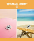 Amazon DIYEAH marine-grade stainless steel folding D-ring tie, 6mm, 2 pcs; shown on pink surface and wooden table.