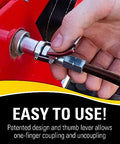Beefy Heavy Duty Quick Release Grease Coupler 1/8 In NPT 1 Pack With Integrated Non Return Valve in use on equipment