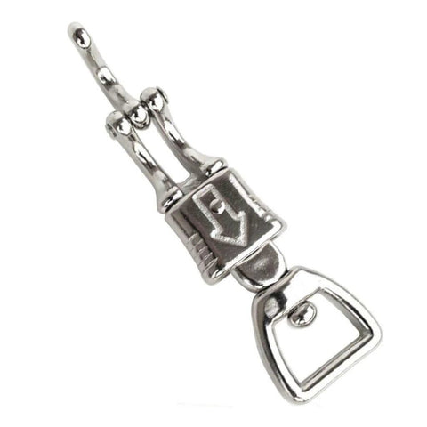 Two Pack Quick Release Panic Snap With Rectangular Swivel One Inch By Four And One Half Inch Heavy Duty Nickel Plated for Equine Leads.