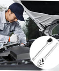 Compact Quick Release Ratchet Wrench with Portable Socket Spanner in use for auto repair, shown alongside product close-up.