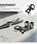 FUOYLOO quick-release snap shackle, black stainless steel marine-grade with swivel eye, front view