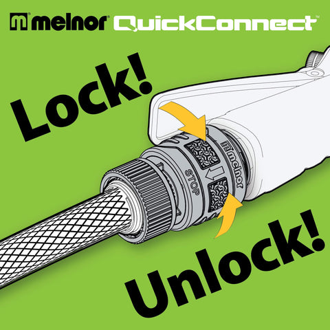 Close-up of 5 Piece Quick Connect Starter Set And Faucet Adapters Bundle For Garden Hoses, Locking Connection, Rubberized Grip.