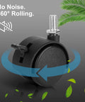 4 Pack 1.5" Swivel Stem Caster Wheels - Replacement Furniture Casters with Locking Brake, Metric M8 Threaded Stem, for Table, Drawer, Plant Shelf, Metal Rack, Laundry Basket.