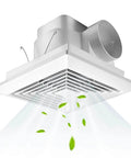 Quiet Bathroom Exhaust Fan With 90 CFM And 0.95 Sones For Fast Moisture Removal, 25W 110V Ceiling Mount, Square Ventilation, 4 Inch Duct, 8 By 8 Inch Mounting Hole, Easy Install, FEITON.