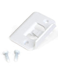 White door silencer strike plate with screws, designed to reduce noise, flexible and durable, single pack, easy install.