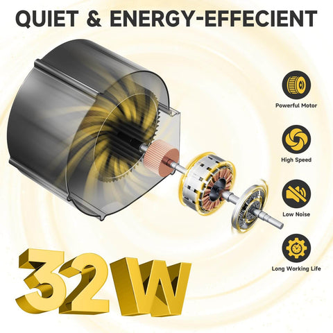 Powerful 2-In-1 Bathroom Exhaust Fan With Light For Quick Moisture Removal And Odor Control, 130 CFM motor diagram