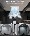 Ultra Quiet Bathroom Exhaust Fan With Light 144 CFM 1 Sone DC Motor eliminating steam in shower