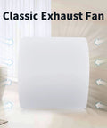 Quiet 110 CFM Exhaust Fan With 1.0 Sones White Square Ceiling Or Wall Mount for bathroom and office, side view