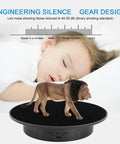 Motorized 360 Degree Rotating Display Stand With Velvet Top for Jewelry and Product Presentation, lion figurine on stand, quiet operation