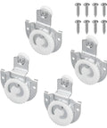 Sliding Closet Door Roller Kit 4 Pieces, Flexible Wardrobe Bypass Door Hardware Set With Screws, Smooth And Quiet Wheel Replacement