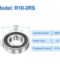 Six Pieces R10 2RS Deep Groove Ball Bearings Inner Diameter Five Eighth Inch Outer Diameter One And Three Eighths Inch Chrome Steel