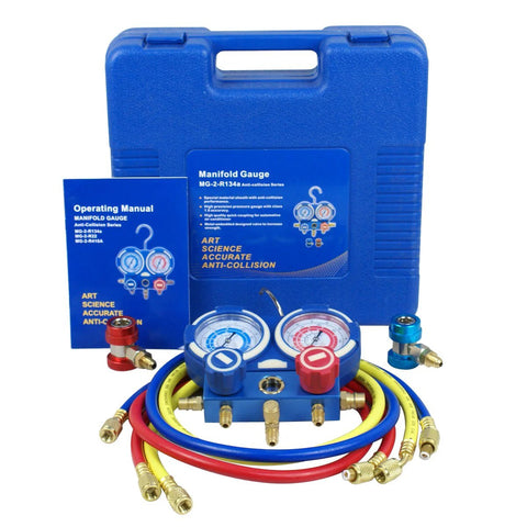 3.5 CFM Single Stage Rotary Vane Vacuum Pump For HVAC Auto AC Refrigerant Recharging With R134a AC Manifold Gauge Set