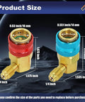 R134a Quick Coupler Kit For Car Air Conditioning Freon Fittings DIY Friendly Brass 6 Ball Quick Connect 1/4 Inch SAE