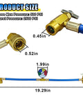 R134A Car AC Refrigerant Charge Hose Kit With Gauge For Low-Pressure Readouts, 100 PSI Quick Coupler, 19.29 inch length