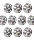 Ten R188ZZ Double Shielded Deep Groove Ball Bearings Chrome Steel One Quarter Inch Bore One Half Inch Outer Diameter displayed