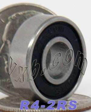 R4-2RS Bearing 1/4x5/8x0.196 inch Sealed Miniature - VXB Ball Bearings