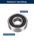 R4-2RS Deep Groove Ball Bearings, ID 1/4" x OD 5/8" x Width 9/32", double rubber sealed, chrome steel, single bearing close-up