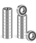 R4-2RS Double Sealed Miniature Bearings One Quarter Inch ID And Five Eighths Inch OD 0.196 Inch Thick 20 Pack displayed vertically.
