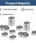 R4-2RS Double Sealed Miniature Bearings One Quarter Inch ID And Five Eighths Inch OD 0.196 Inch Thick 20 Pack displayed on surface