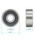 R4A-2RS Deep Groove Ball Bearings 1/4 Inch Bore 3/4 Inch OD 9/32 Inch Width Double Black Rubber Sealed Chrome Steel