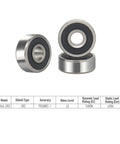 R4A-2RS Deep Groove Ball Bearings with 1/4 Inch Bore, 3/4 Inch Outer Diameter, 9/32 Inch Width, Chrome Steel, Double Black Rubber Sealed