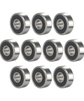 10-pack R4A-2RS Deep Groove Ball Bearings 1/4 Inch Bore 3/4 Inch Outer Diameter 9/32 Inch Width Double Black Rubber Sealed