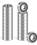 Pro-Grade R6-2RS Ball Bearings Set 1/4 By 5/8 By 0.196 Inch Double Sealed For Quiet Smooth Performance In Motors Machinery And DIY Projects