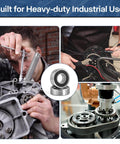 Collage showing Pro-Grade R6-2RS Ball Bearings Set used in motors, bike gears, and machinery for quiet, smooth performance.