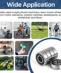 Pro-Grade R6-2RS Ball Bearings Set 1/4 By 5/8 By 0.196 Inch shown with wide application in various machinery and vehicles