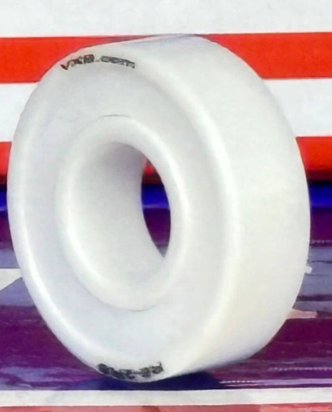 R6-2RS Full Ceramic Ball Bearing 3/8" x 7/8" x 9/32" inch - Miniature, side view showing white zirconia material.