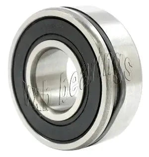 R8-2RS Ball Bearing 1/2" Bore ID for Alternators, chrome steel with dual rubber seals, side view