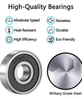 R8 2RS Ball Bearings 12 Pack For Miniature Projects And Small Motors Double Rubber Sealed Deep Groove Bearings Bearing Steel SHKI