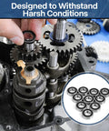 Person inserting R8 2RS Ball Bearings 40 Pack With Half Inch Bore And One And One Eighth Inch Outer Diameter Five Sixteenths Inch Width Dual Rubber Seals Low Noise Operation For Power Tools Bicycles Appliances And Small Machinery Donepart into machinery.