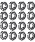 16-pack R8 2RS Deep Groove Ball Bearings With Double Rubber Seals And Bearing Steel for motors, wheels, home appliances.