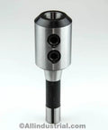 Front view of Beefy 1.25 Inch R8 End Mill Holder Adapter For Bridgeport Milling Tool Heavy Duty Hardened Alloy Forged Tool Steel.