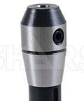 Close-up of R8 End Mill Tool Holder With Three Eighths Bore And Seven Sixteenths UNF Drawbar Thread, Gauge Length 1.11 In, Model 202-5302 By Shars