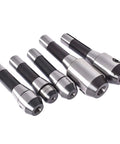 Five Piece R8 End Mill Holder Set With One Quarter Three Eighths One Half Five Eighths And Three Quarters Diameters Premium Alloy Forged