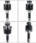 R8 Face Mill Holder With 1-1/4 Inch Arbor 7/16-20UNF Drawbar Thread Shell Mill Arbor, front and side views displayed.