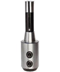 Front view of R8 Shank End Mill Holder For Bridgeport Milling Cutter Adapter 1 Inch Bore, heavy duty steel with precision ground finish.