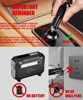 R8 Tire Inflator Portable Air Compressor 12V DC with warning to check car socket cleanliness and no AC plug compatibility