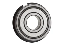 Close-up view of 6201ZZNR Nova Bearing Pro Grade Single Row Radial Ball Bearing Double Shielded With Snap Ring Tough As Nails Small Size Standard Precision For Industrial Use Ideal For Industrial Machinery Maintenance And Replacement Parts Ready To Ship