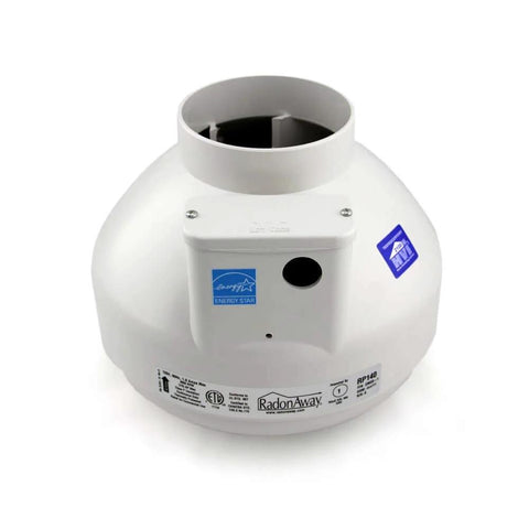 Ultra Quiet Radon Mitigation Fan For 4 Inch Duct RP140 With Energy Efficient Water Hardened Impeller And Thermally Protected Motor