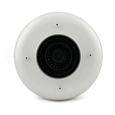 Front view of Ultra Quiet Radon Mitigation Fan For 4 Inch Duct RP140 With Energy Efficient Water Hardened Impeller and Thermally Protected Motor