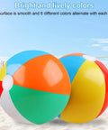 2 Pack Beach Balls, 20 Inch Beach Balls, Rainbow Color Pool Toys for Swimming Pool, shown on a sandy beach background.